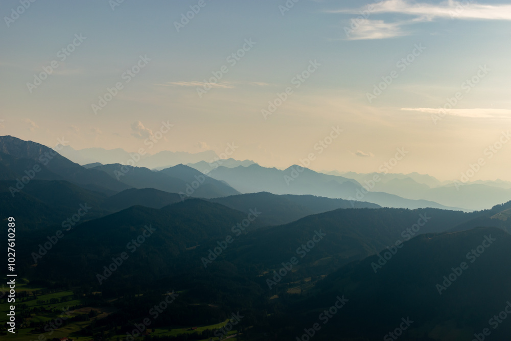 Obraz premium Bavarian mountain panorama seen from a small plane