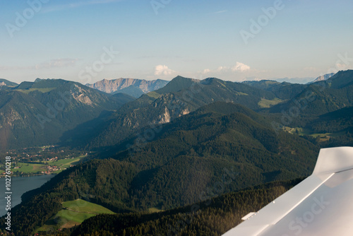 Bavarian mountain panorama seen from a small plane photo