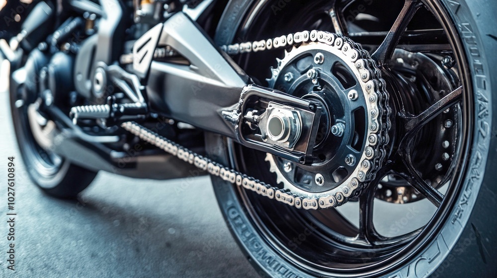 Obraz premium Close-up of Motorcycle Wheel