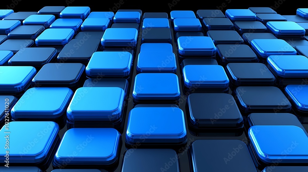Abstract blue and black square background. Abstract blue and black square background.