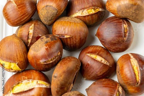 close up of chestnuts