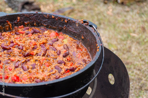 chili in a pan photo