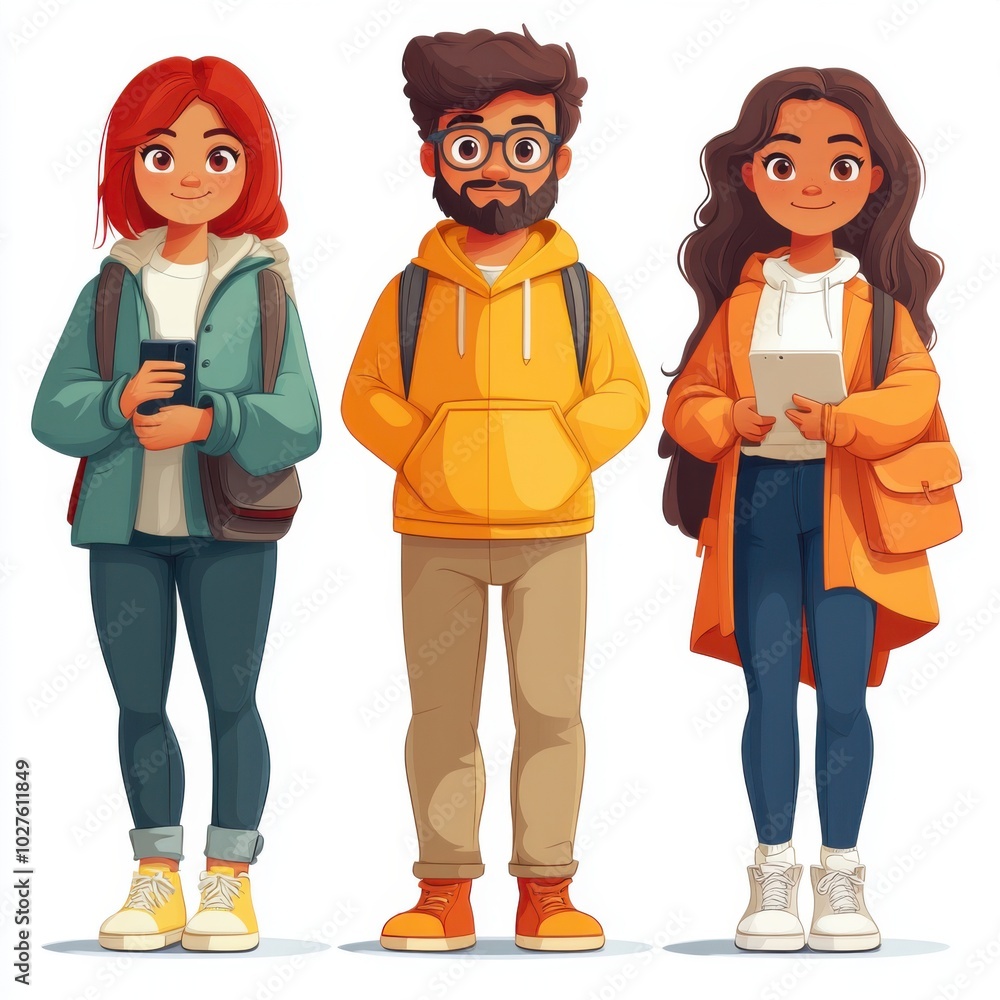 Naklejka premium Modern Flat Style Vector Character Illustration Pack