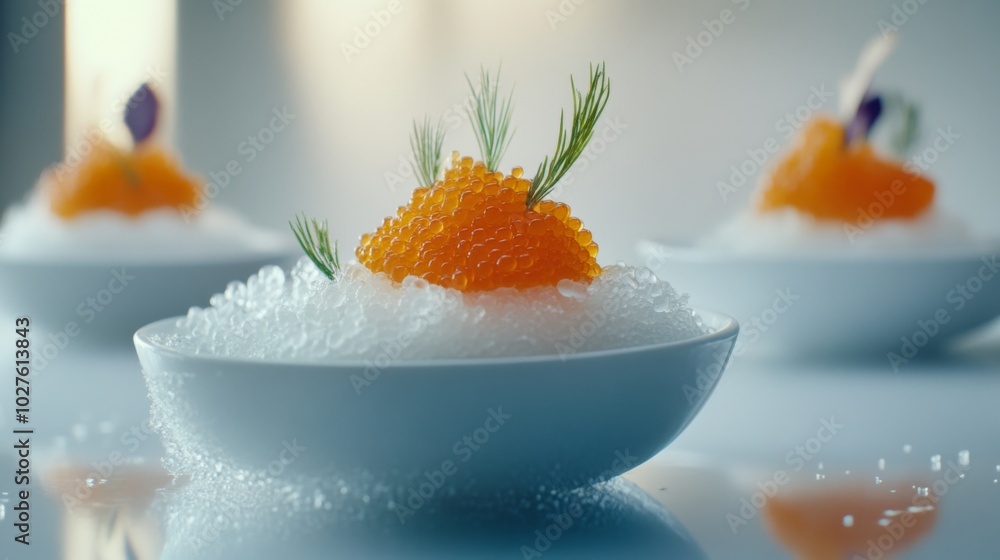 Elegant Seafood Presentation with Caviar Delight Elegant Seafood Presentation with Caviar Delight