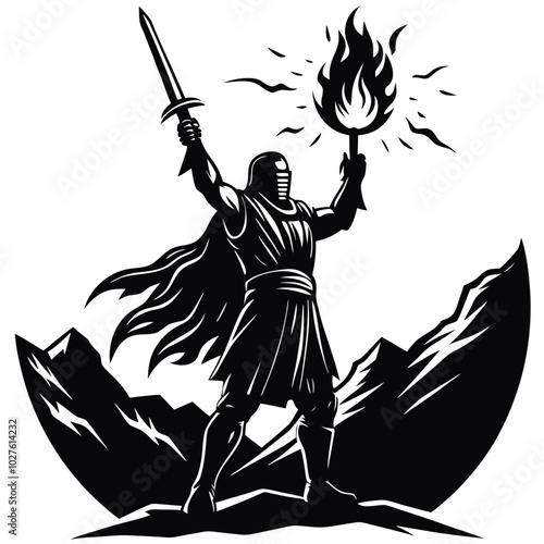 knight with sword and shield
