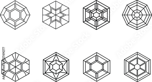 Geometric Hexagon Shapes Honeycomb Design Patterns