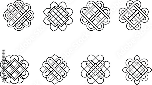 Eight Intertwined Knots, Celtic Style Design