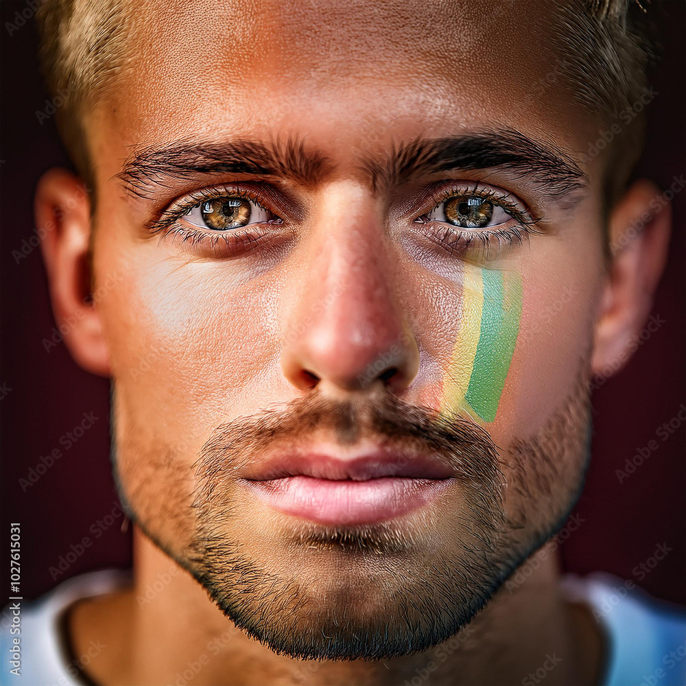 Obraz premium Men's Determined Faces Reflecting LGBTQ Solidarity