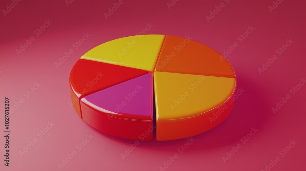Obraz premium Colorful Pie Chart on Vibrant Background
