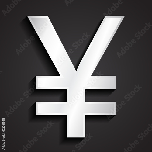 yen currency silver metal symbol