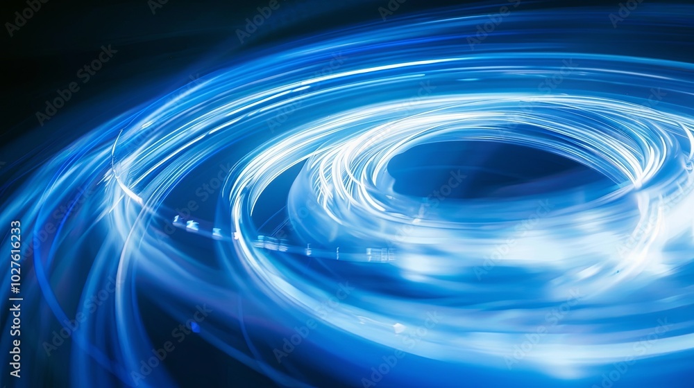 Blue light vortex, business technology abstract light and shadow background Blue light vortex, business technology abstract light and shadow background