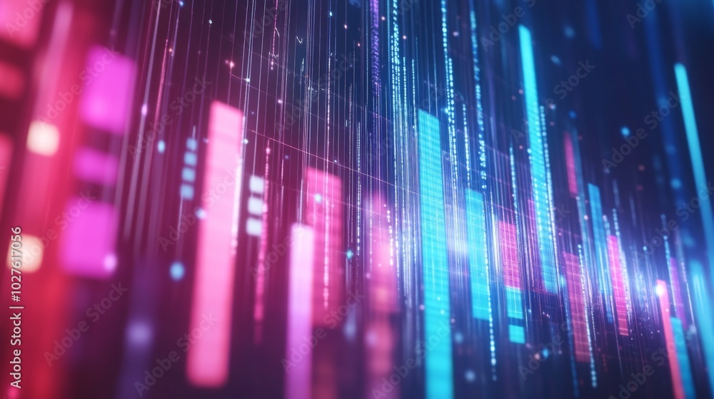 Colorful Digital Data Stream Background Colorful Digital Data Stream Background