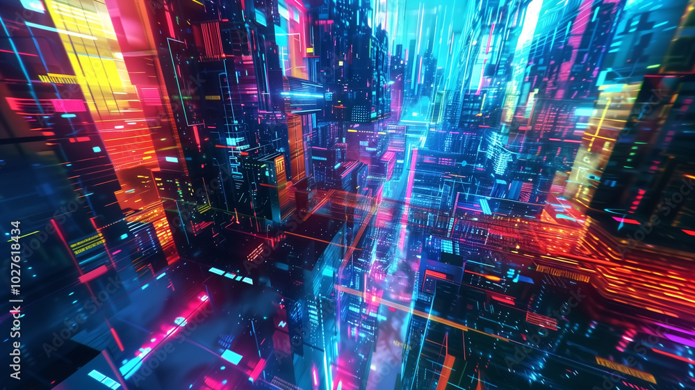 Obraz premium Digital collectible art as an NFT – futuristic digital pain…