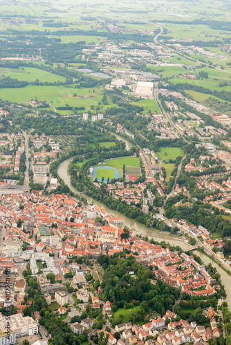 Kempten in Germany seen from a small plane