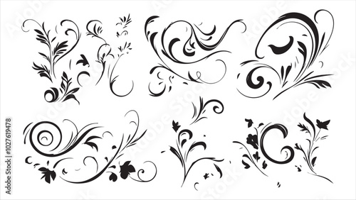 Floral Moon Simple Line Art Drawing SVG Design Template