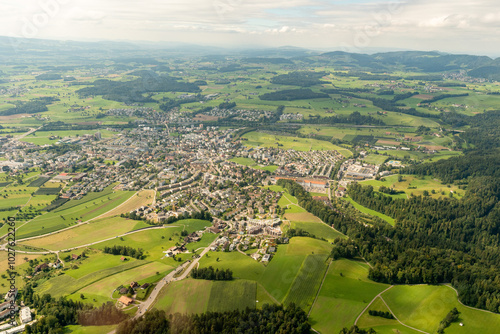 Baar in Switzerland seen from a small plane