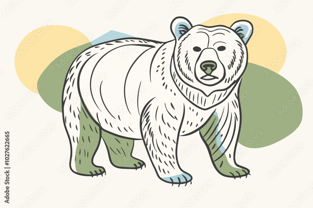 Fototapeta premium illustration of a cartoon rhino