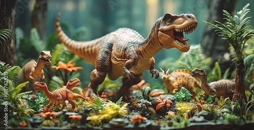 Fototapeta Naklejka Na Ścianę i Meble -  Toy dinosaur, 3D printed model