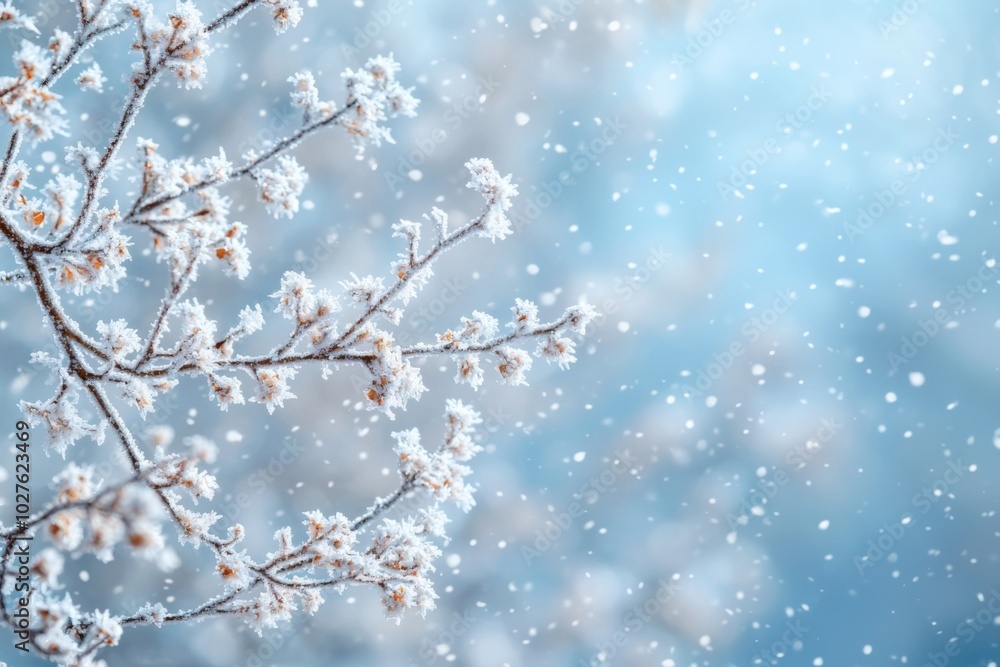 Snowy winter season background in nature Snowy winter season background in nature
