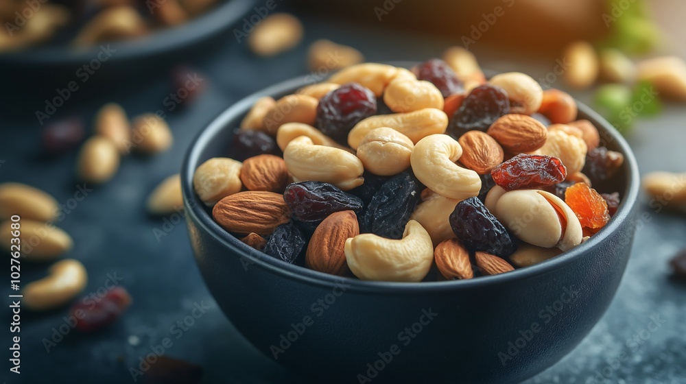 Handful of mixed nuts and dried fruits, portable brain-boosting snack, healthy and convenient. Handful of mixed nuts and dried fruits, portable brain-boosting snack, healthy and convenient.