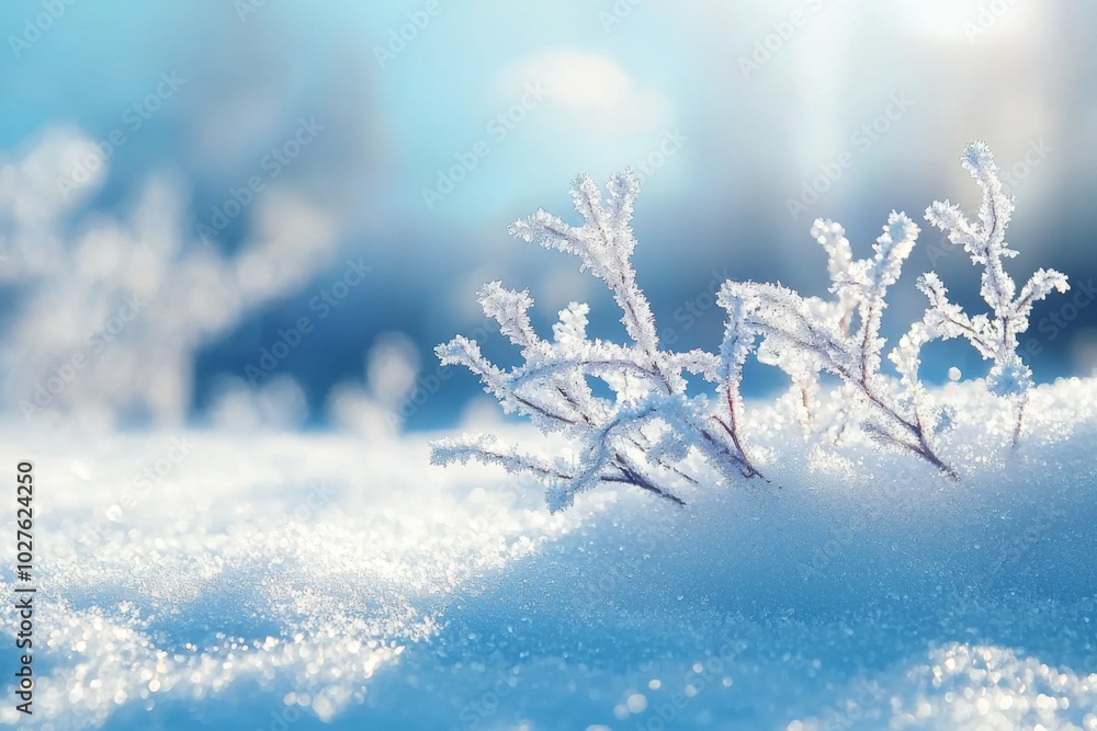 Snowy winter season background in nature Snowy winter season background in nature