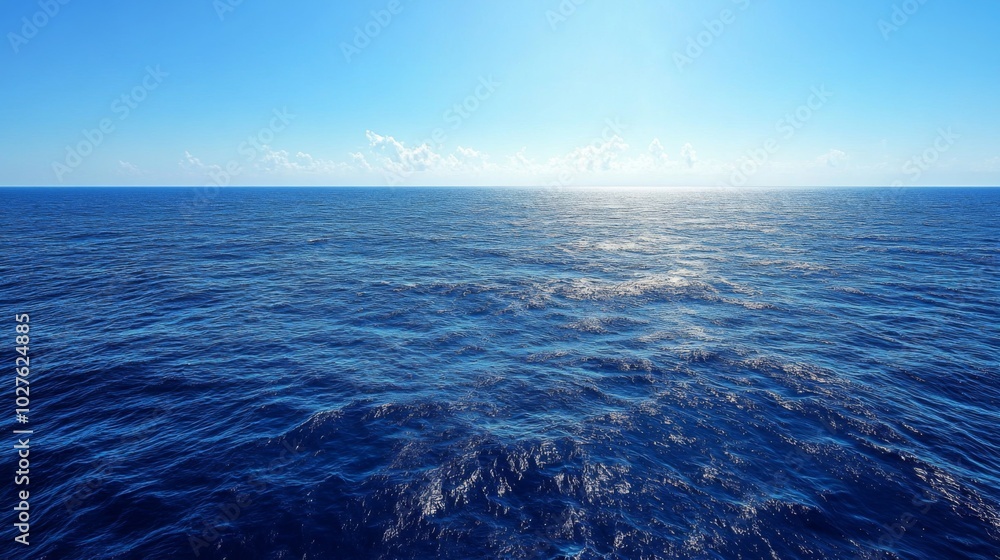 A Wide Expanse of Blue Ocean Under a Clear Sky A Wide Expanse of Blue Ocean Under a Clear Sky