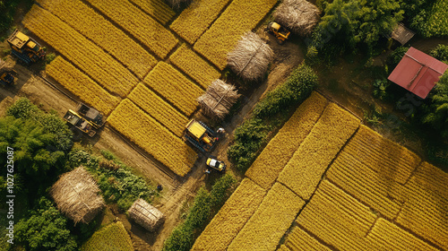 Satellite Capturing Rice Harvest