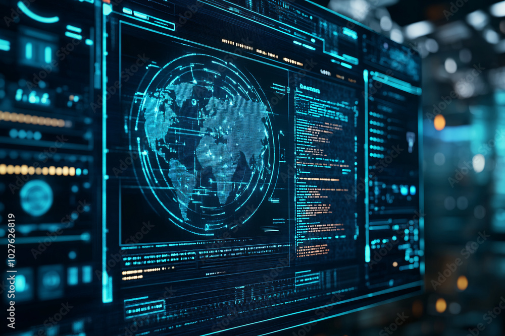 Digital Globe: Cybersecurity & Data Security Concept Digital Globe: Cybersecurity & Data Security Concept