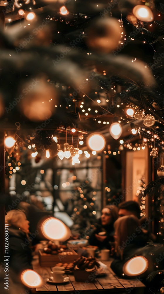 A cozy gathering under warm lights, capturing a festive atmosphere. A cozy gathering under warm lights, capturing a festive atmosphere.