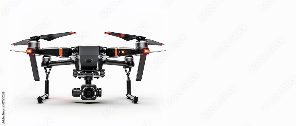 Drone with copy space isolated on a white background Drone with copy space isolated on a white background
