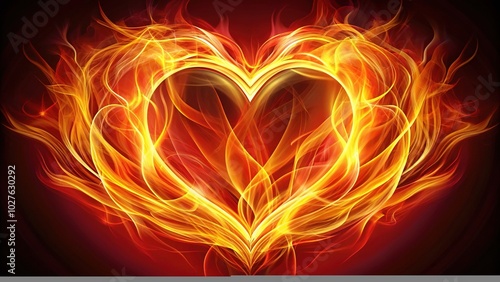 Isolated Burning Heart Icon - Cute Thin Line Design for Covers and Graphics