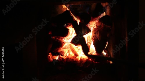 Eco farm fireplace at the countryside. Kyiv, Ukraine
