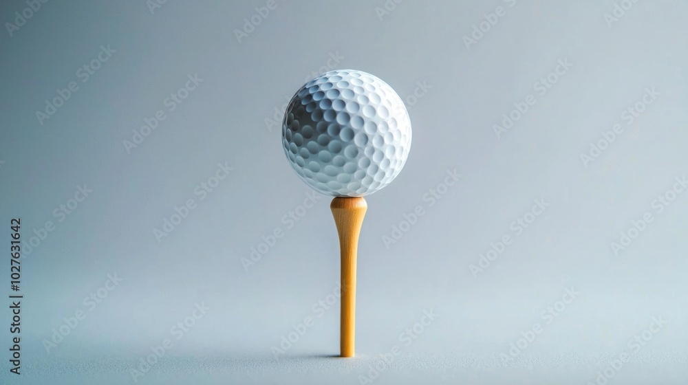 A golf tee with a ball on top, ready for a swing. A golf tee with a ball on top, ready for a swing.