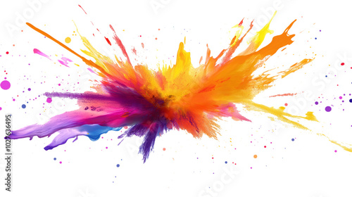 colorful splashes isolated on white or transparent png