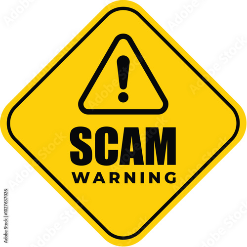 Warning SCAM alert - pixel message sign in retro 8-bit game style red caution message window. Web3 technology notice interface message. Geek style pixel graphics window with scam alert text