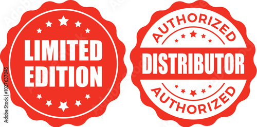 Authorized distributor gold vector seal isolated on white background