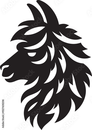 llama head silhouette vector