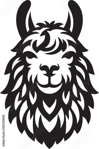 llama head silhouette vector