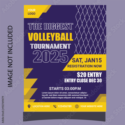 Free PSD beach volleyball concept flyer template