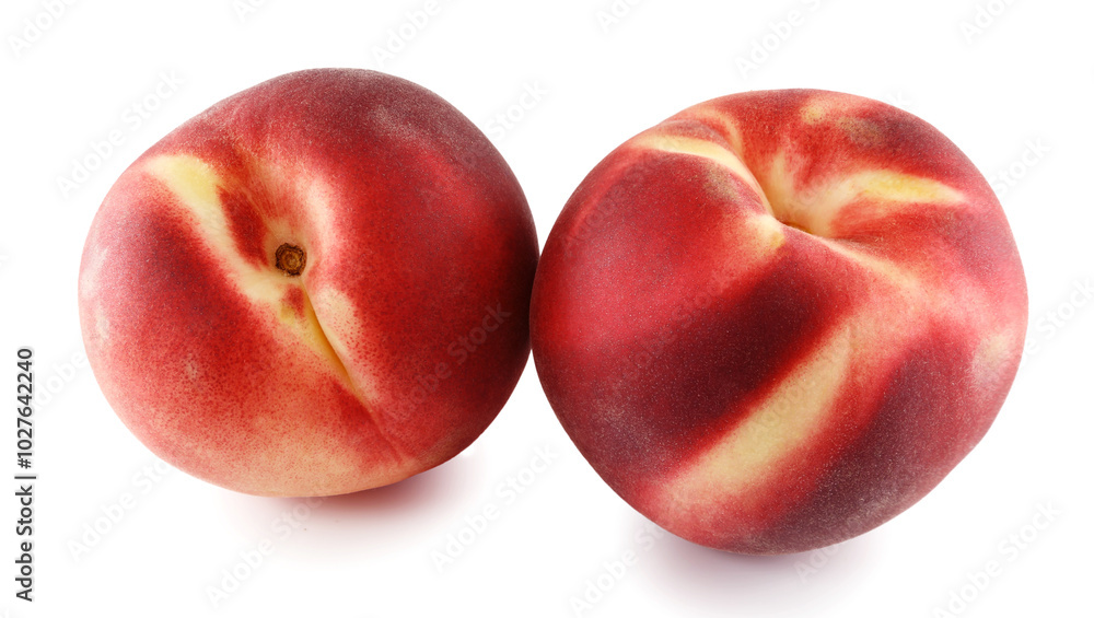 Ripe peach fruit isolated on white background cutout Ripe peach fruit isolated on white background cutout