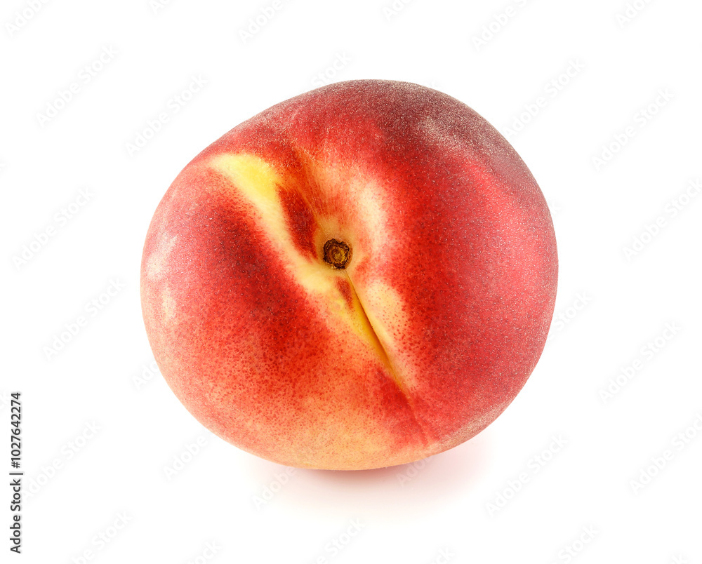 Ripe peach fruit isolated on white background cutout Ripe peach fruit isolated on white background cutout