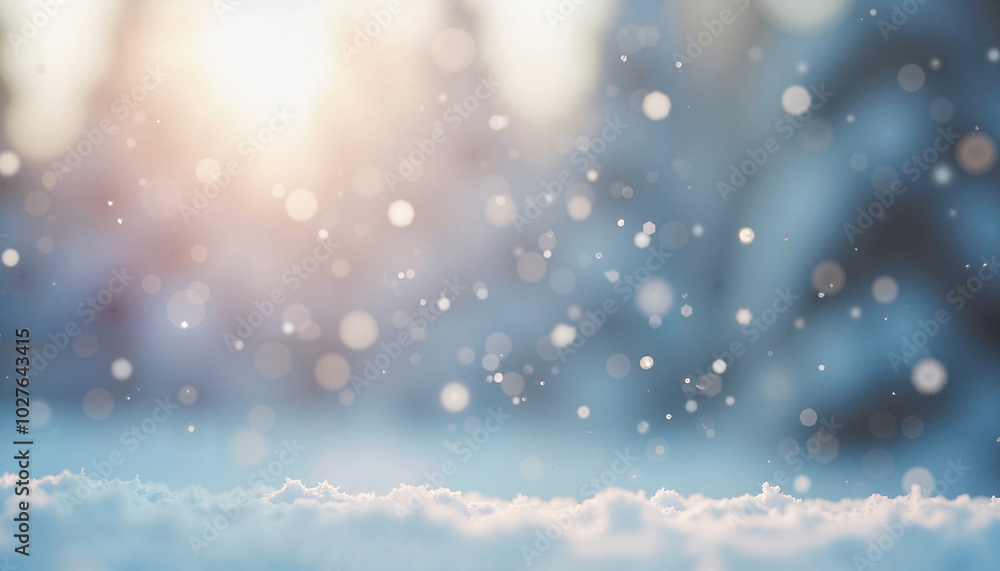 Sparkling snow in sunlight with dreamy bokeh effect Sparkling snow in sunlight with dreamy bokeh effect