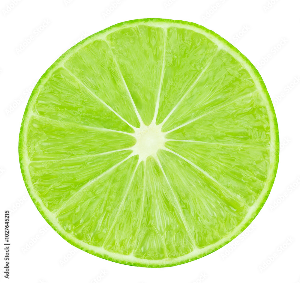 slice of fresh lime on white background slice of fresh lime on white background