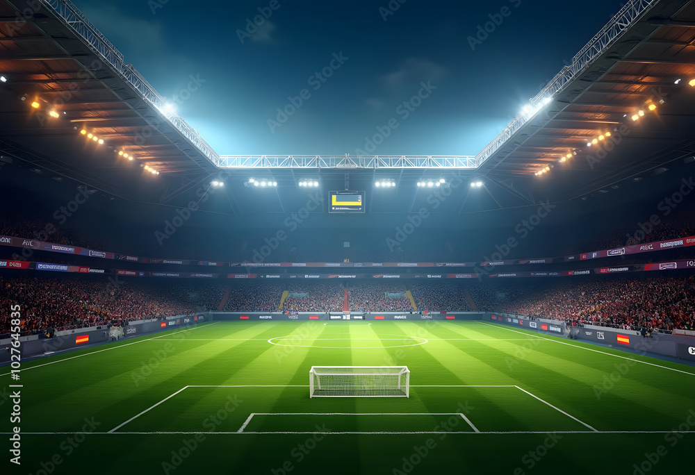Professional soccer field stadium background
Professional soccer field stadium background