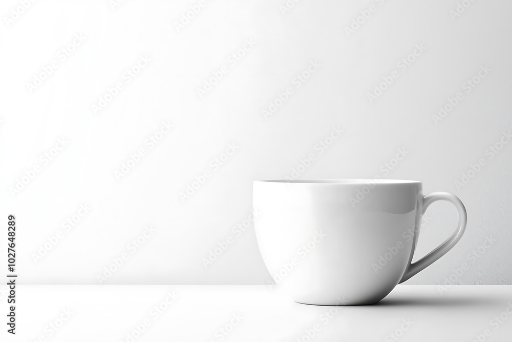 white cup of coffee isolated in white background
