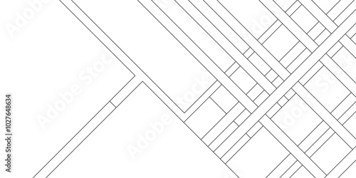 Abstract industrial Design random lines black on white background, Architectural civil engineering building design with geometric patterns, black and white stripe geometric background.