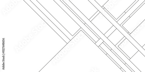 Abstract industrial Design random lines black on white background, Architectural civil engineering building design with geometric patterns, black and white stripe geometric background.
