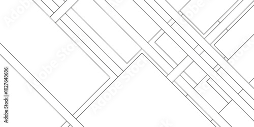 Abstract industrial Design random lines black on white background, Architectural civil engineering building design with geometric patterns, black and white stripe geometric background.