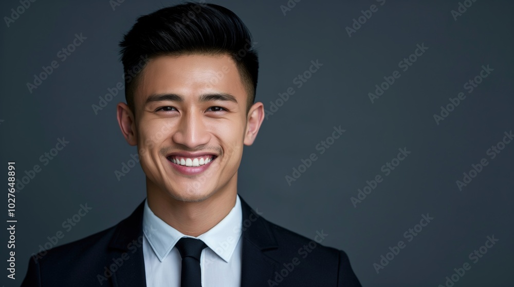 A joyful professional Asian man with an ethnic background exudes confidence and positivity A joyful professional Asian man with an ethnic background exudes confidence and positivity