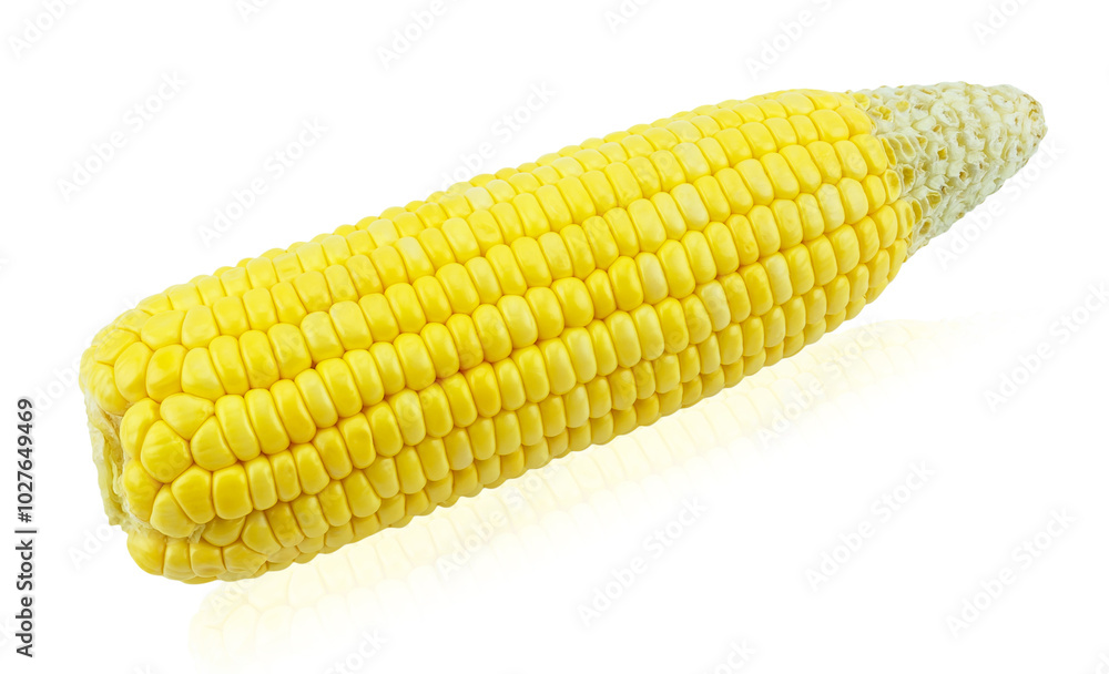 An ear of corn isolated on a white background An ear of corn isolated on a white background